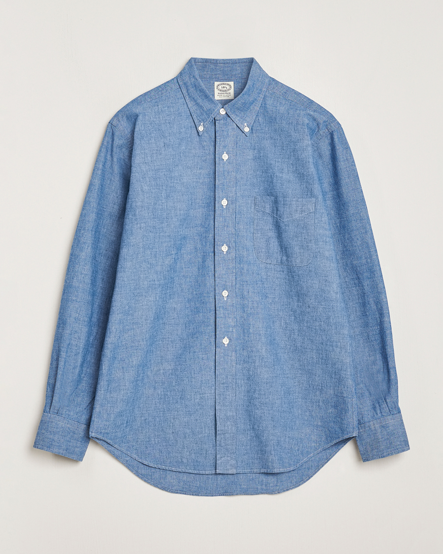 Herre | Skjorter | Kamakura Shirts | Vintage Ivy Chambray Button Down Shirt Blue