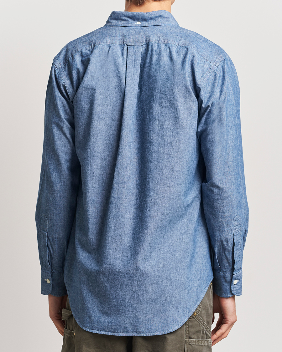 Herre | Skjorter | Kamakura Shirts | Vintage Ivy Chambray Button Down Shirt Blue