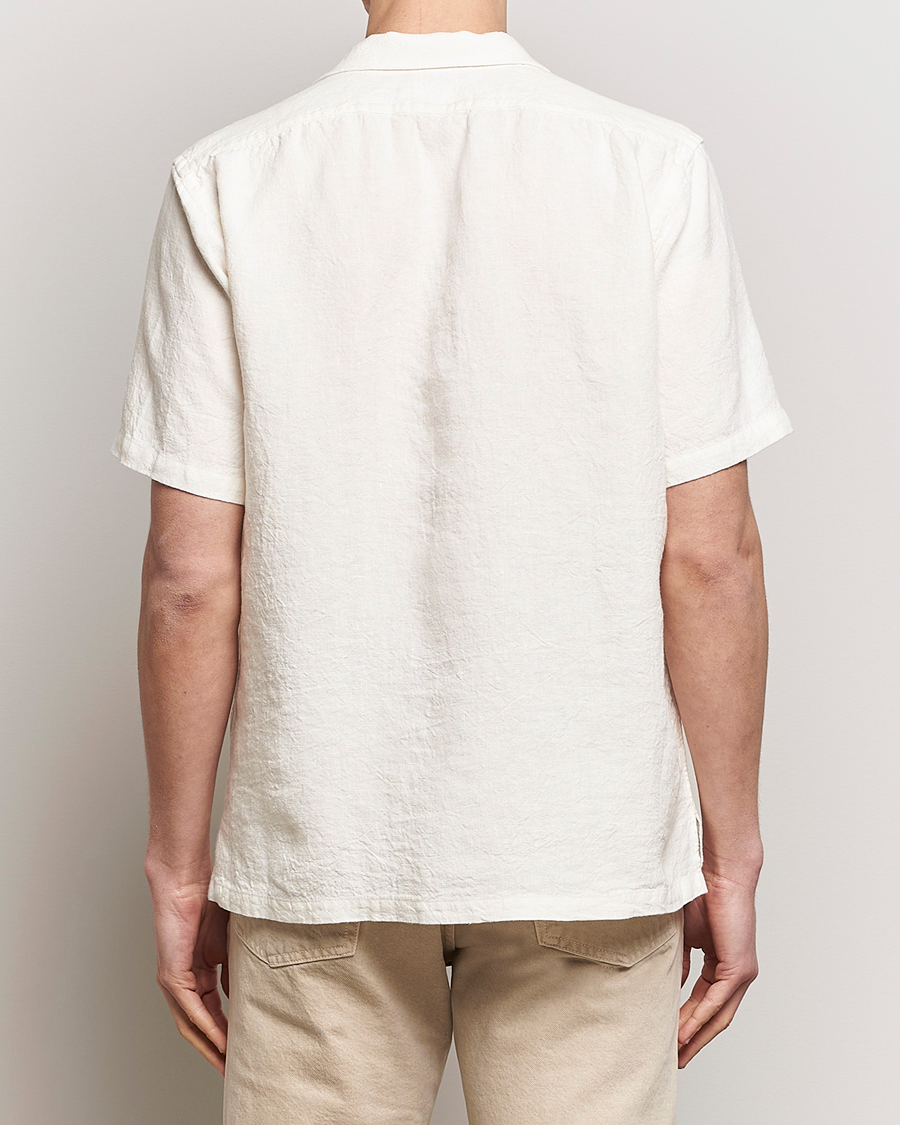 Herre | Skjorter | Kamakura Shirts | Vintage Ivy Heavy Linen Beach Shirt White
