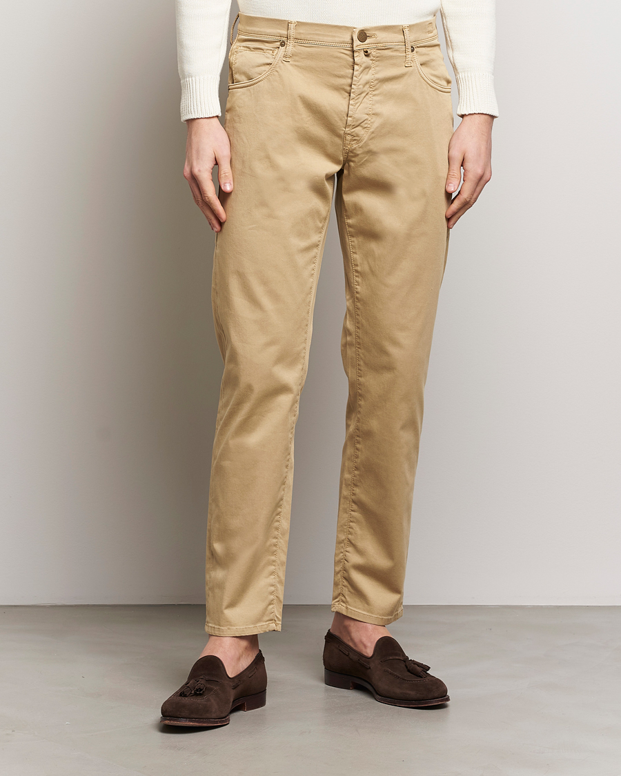 Herre | Italian Department | Incotex | 5-Pocket Cotton/Stretch Pants Beige