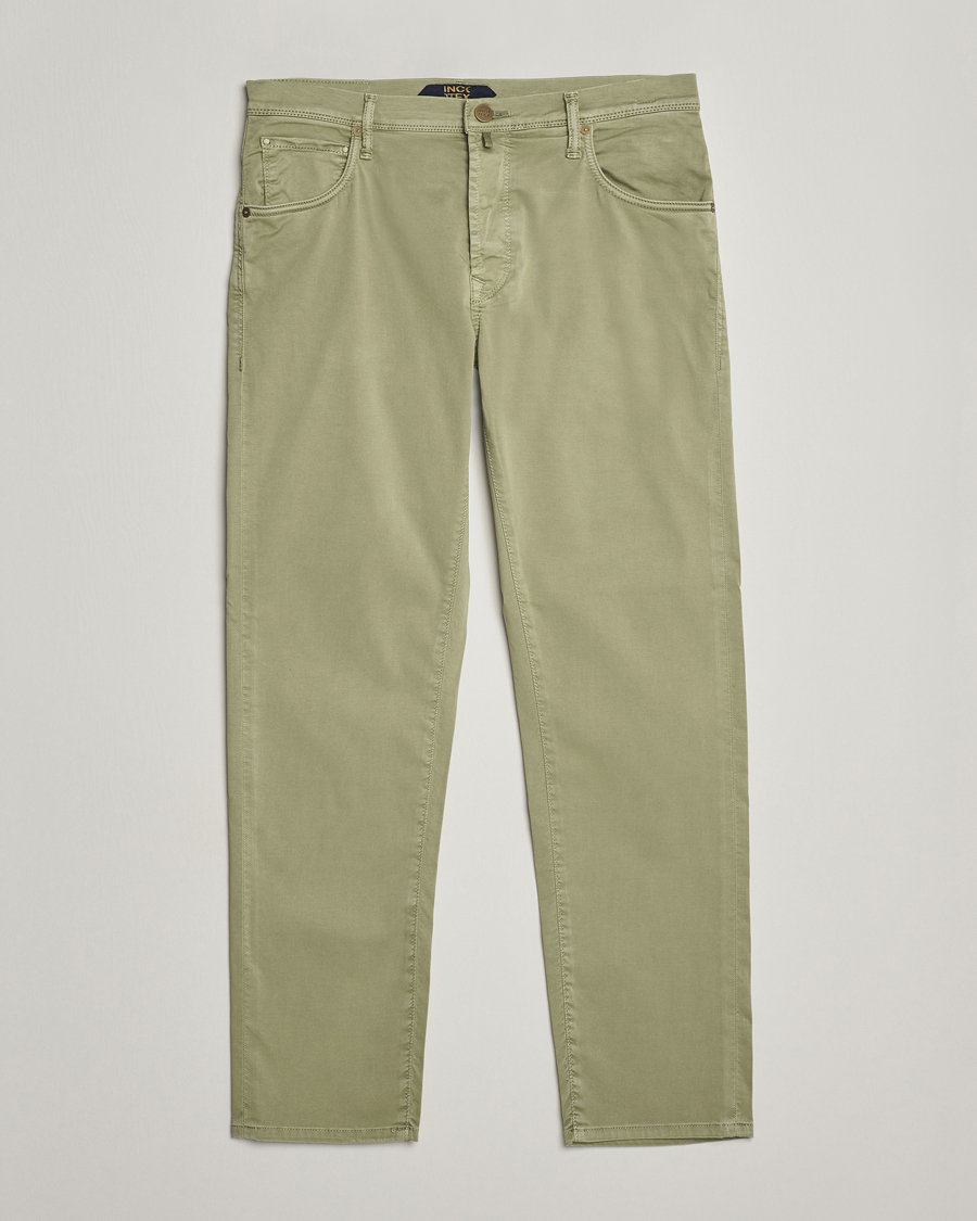 Herre | Bukser | Incotex | 5-Pocket Cotton/Stretch Pants Sage