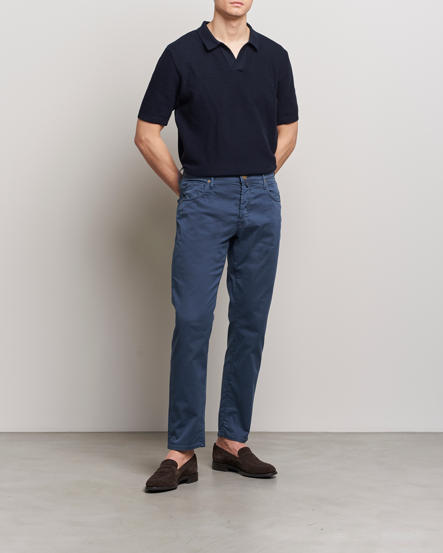 Herre | Bukser | Incotex | 5-Pocket Cotton/Stretch Pants Navy