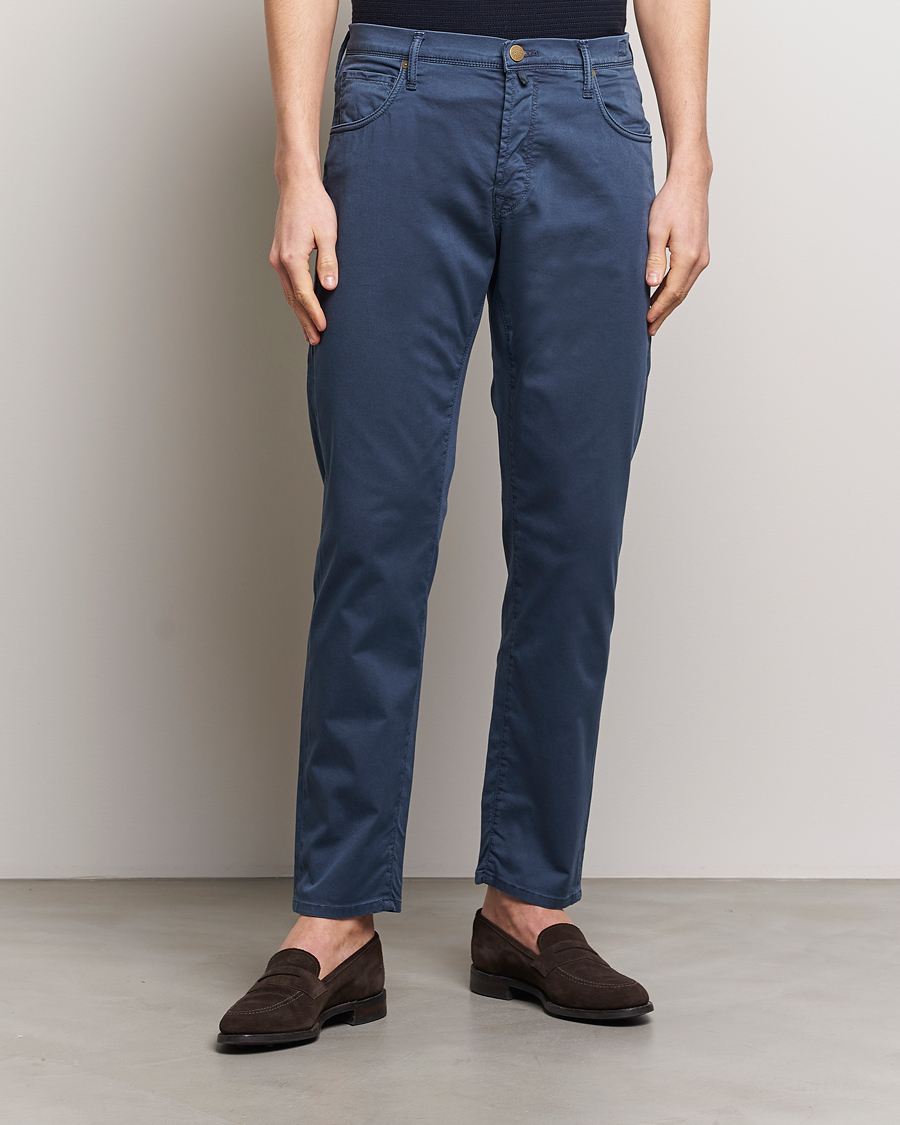 Herre | Italian Department | Incotex | 5-Pocket Cotton/Stretch Pants Navy