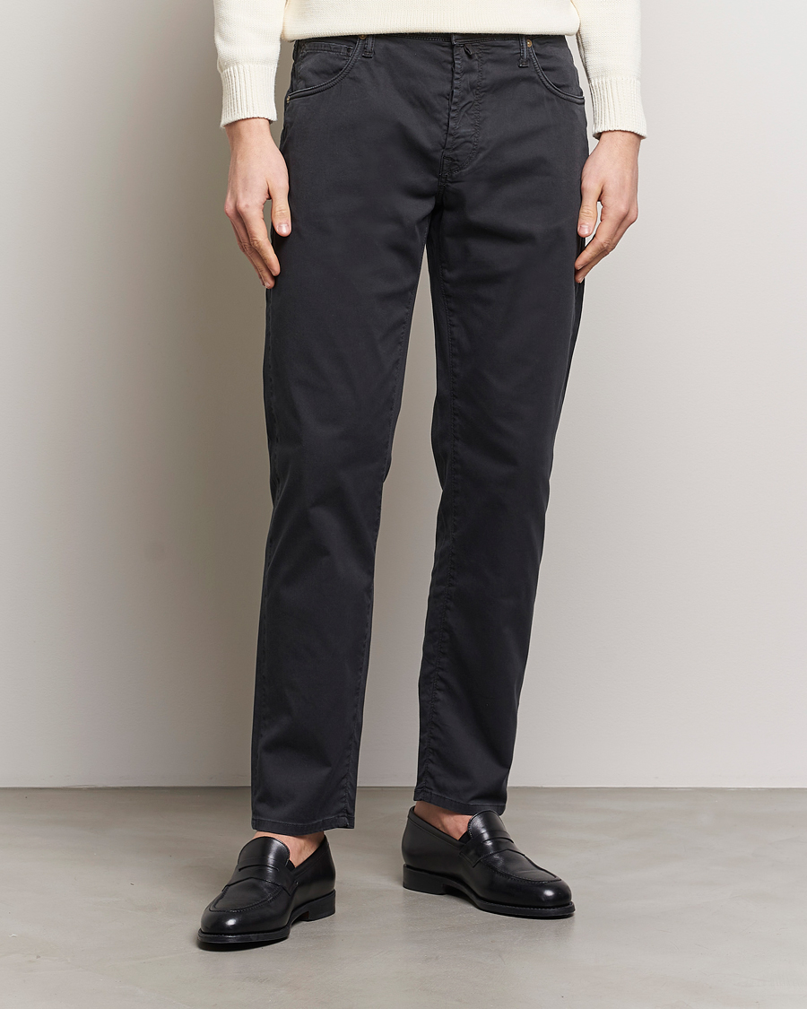 Herre | Italian Department | Incotex | 5-Pocket Cotton/Stretch Pants Black