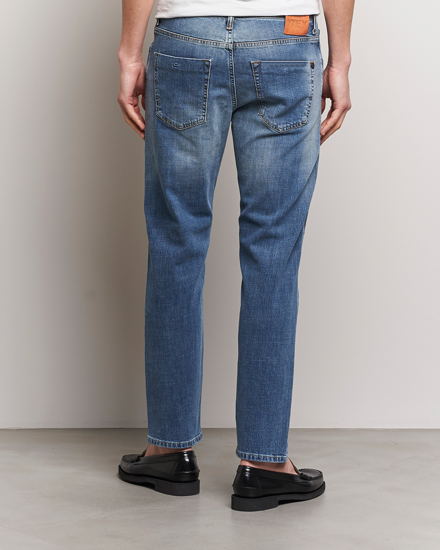 Herre | Jeans | Incotex | 5-Pocket Stretch Denim Medium Blue