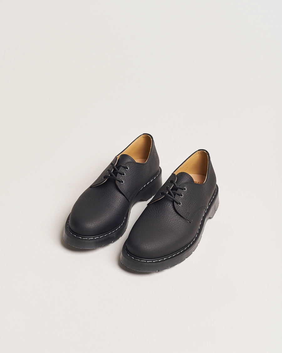 Herre | Håndlagde sko | Solovair | 3 Eye Gibson Shoe Black Grain