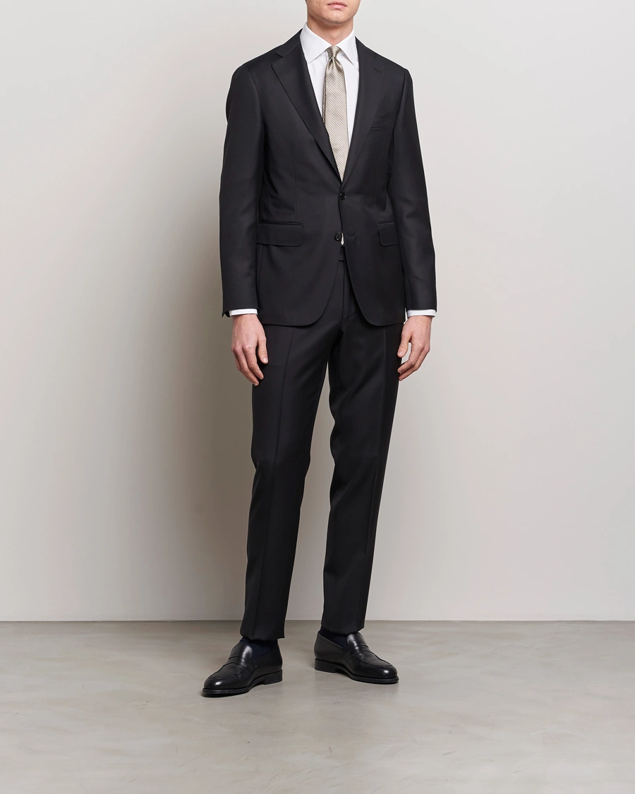 Herre | Todelte dresser | Canali | Capri Super 130s Wool Suit Black