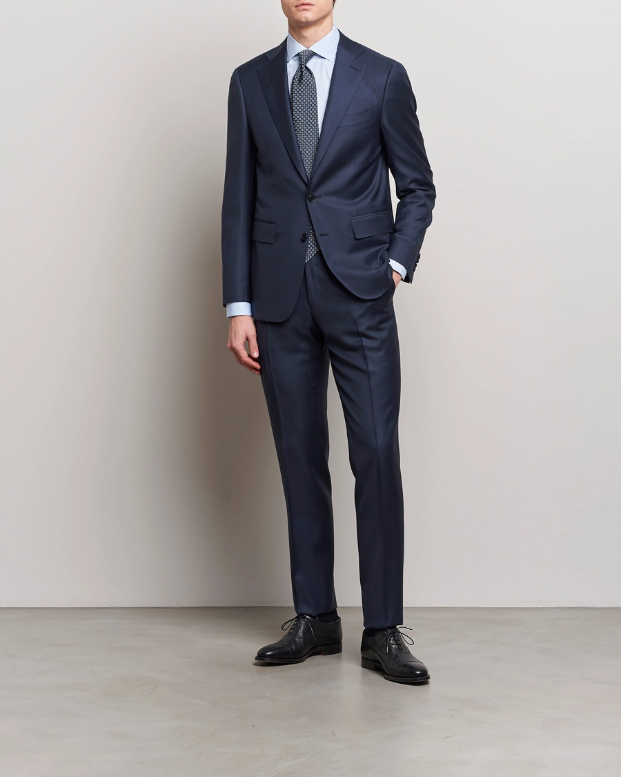 Herre | Formal Wear | Canali | Capri Super 130s Wool Suit Navy
