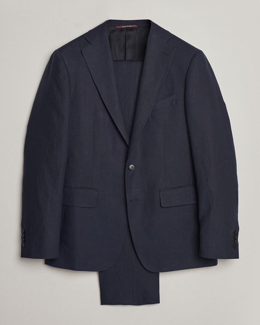 Herre | Dresser | Canali | Capri Linen Suit Navy