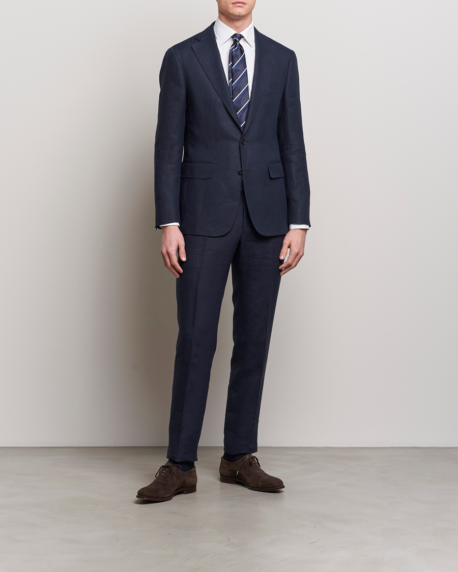 Herre | Dresser | Canali | Capri Linen Suit Navy