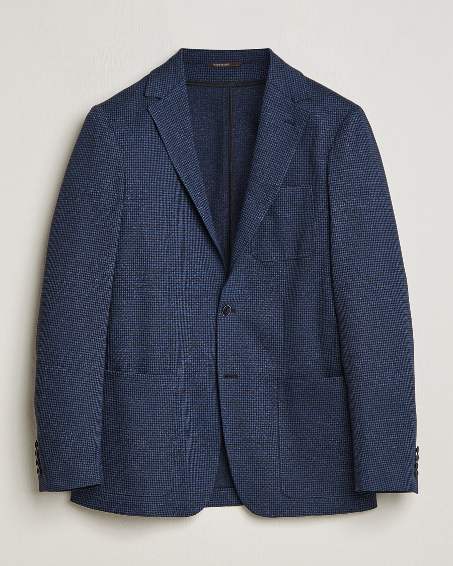 Herre | Dressjakker | Canali | Micro Check Jersey Blazer Navy