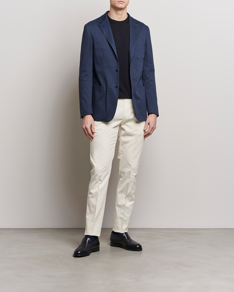 Herre | Dressjakker | Canali | Micro Check Jersey Blazer Navy