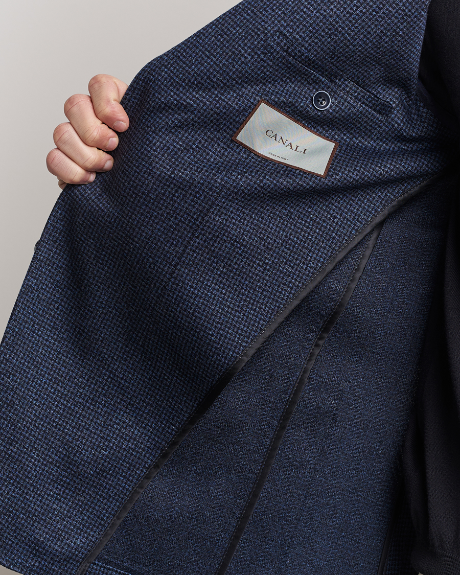 Herre | Dressjakker | Canali | Micro Check Jersey Blazer Navy