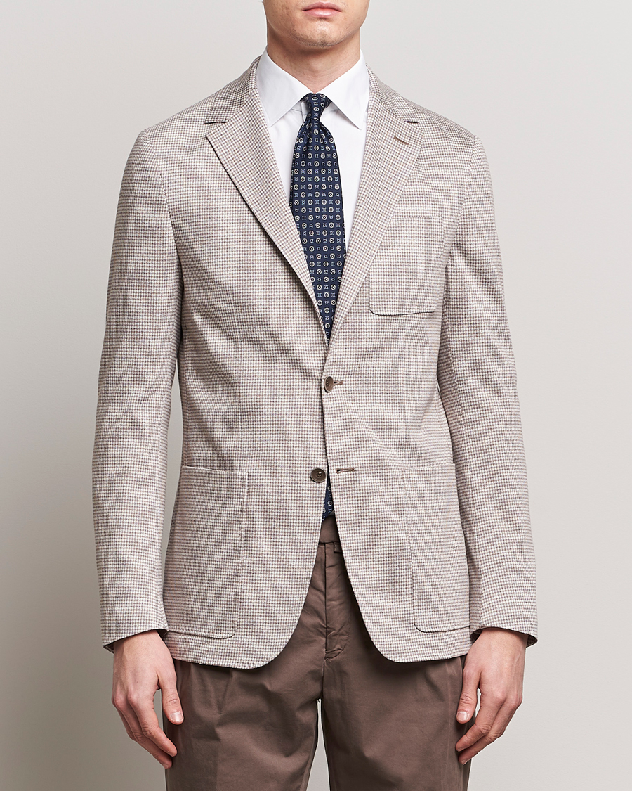 Herre | Tøj | Canali | Micro Check Jersey Blazer Light Beige