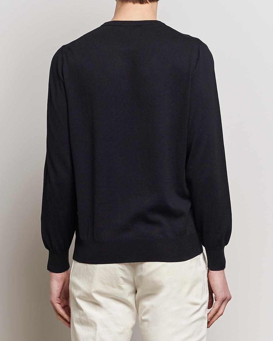 Herre | Gensere | Canali | Cotton Crew Neck Pullover Black