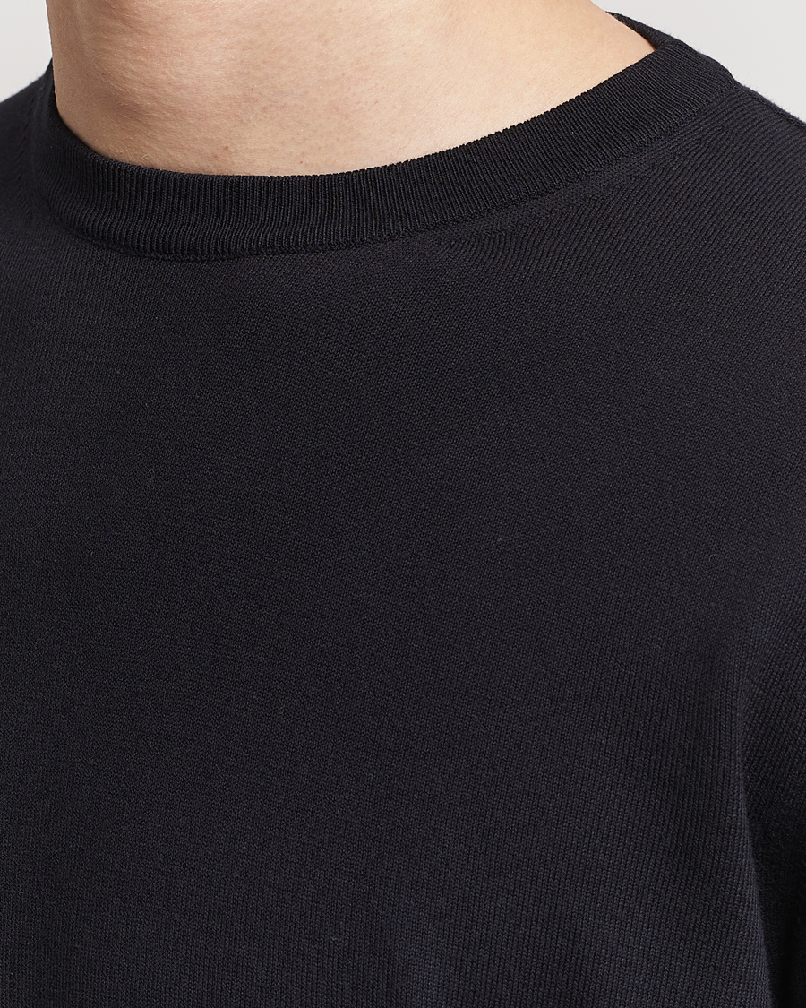 Herre | Gensere | Canali | Cotton Crew Neck Pullover Black