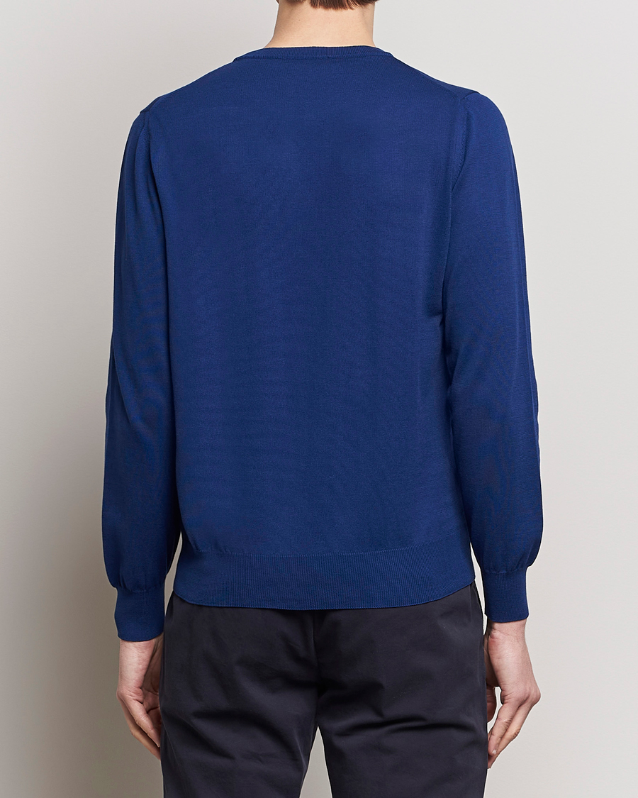 Herre | Gensere | Canali | Cotton Crew Neck Pullover Royal Blue