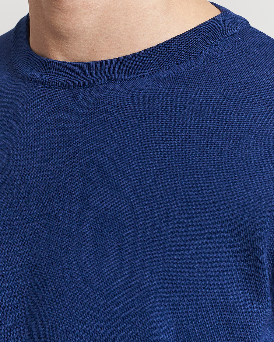 Herre | Gensere | Canali | Cotton Crew Neck Pullover Royal Blue
