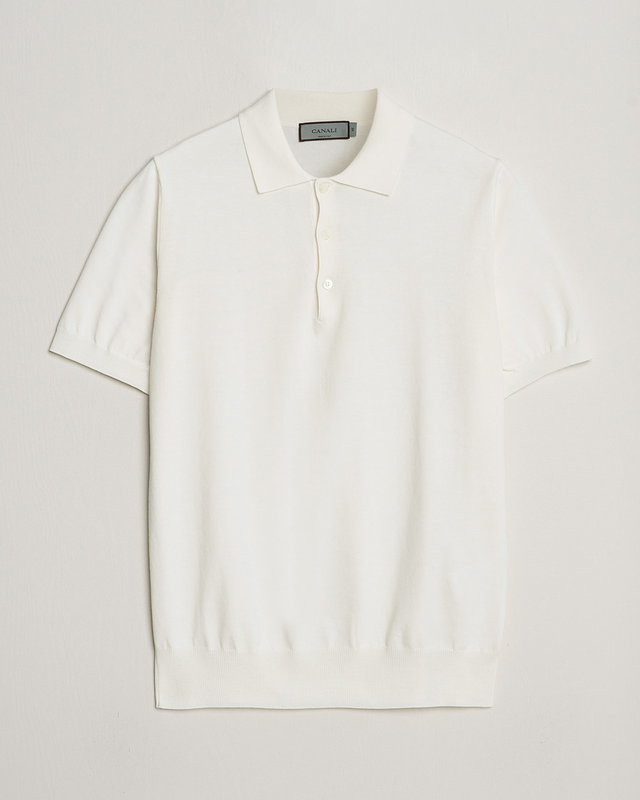 Herre | Pikéer | Canali | Cotton Short Sleeve Polo White