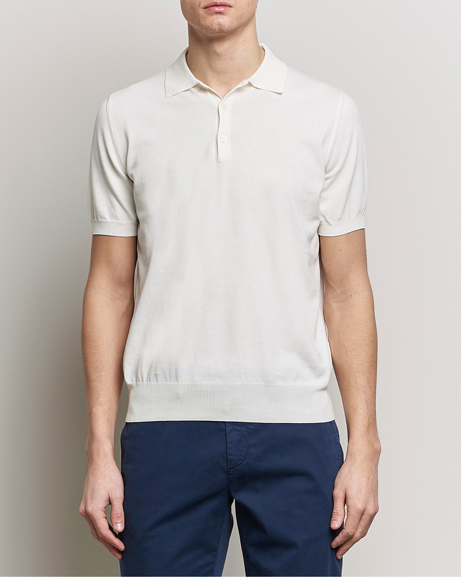 Herre | Avdelinger | Canali | Cotton Short Sleeve Polo White