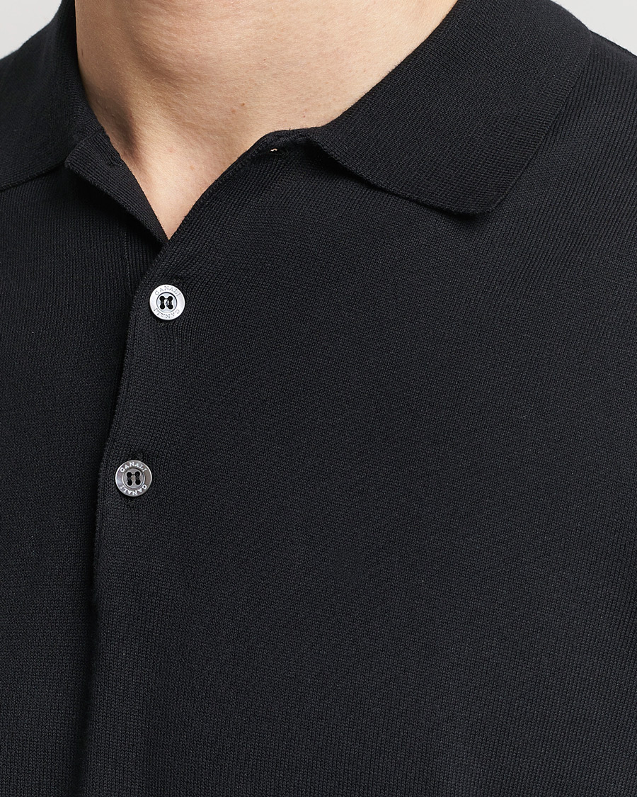 Herre | Pikéer | Canali | Cotton Short Sleeve Polo Black