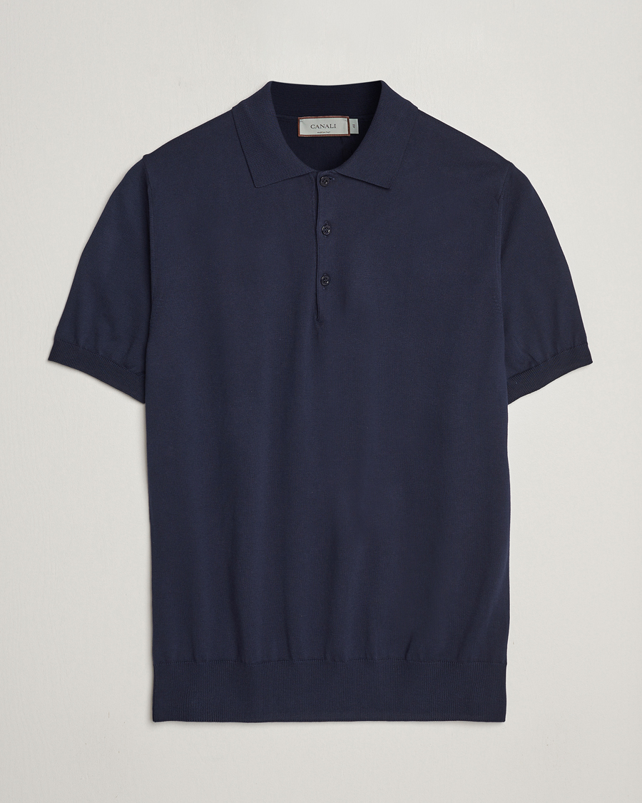 Herre | Pikéer | Canali | Cotton Short Sleeve Polo Navy