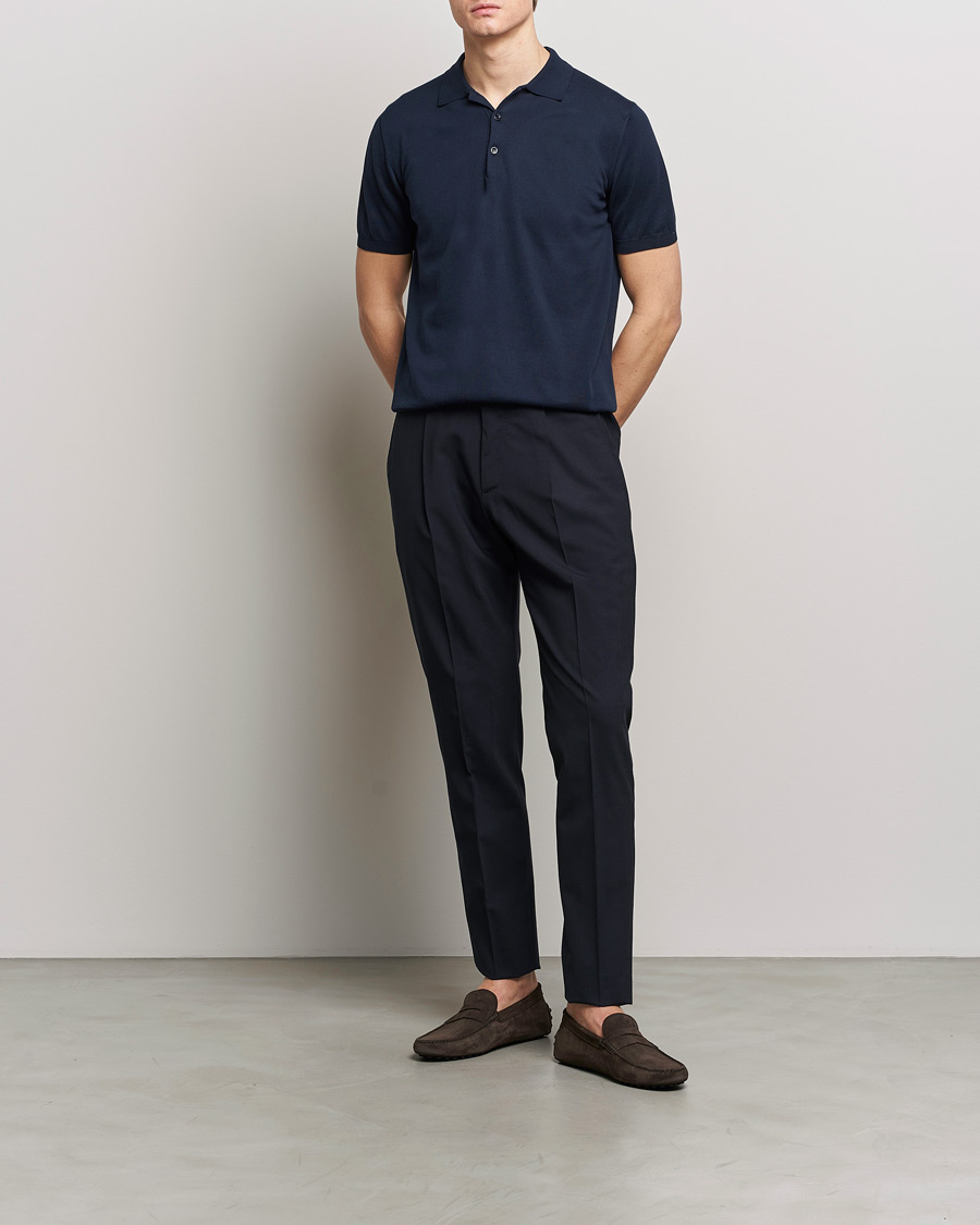 Herre | Pikéer | Canali | Cotton Short Sleeve Polo Navy