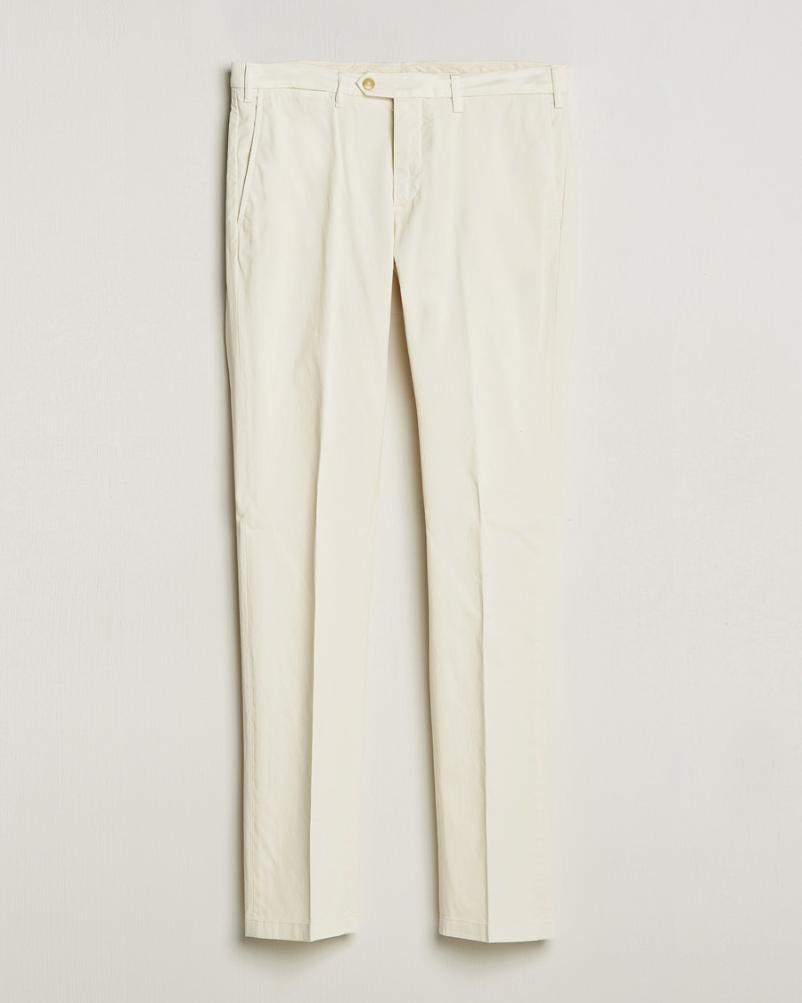 Herre | Bukser | Canali | Cotton Stretch Chinos Off White