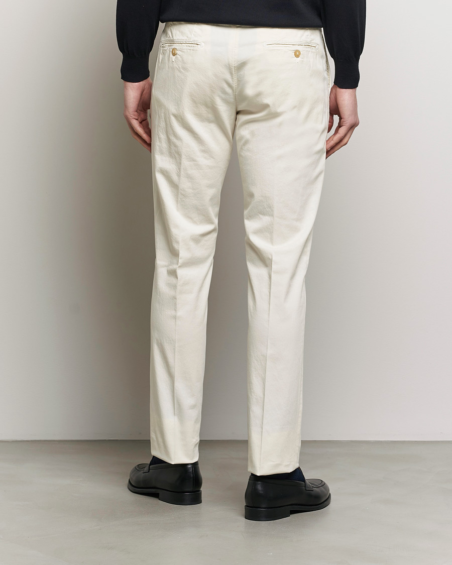 Herre | Bukser | Canali | Cotton Stretch Chinos Off White