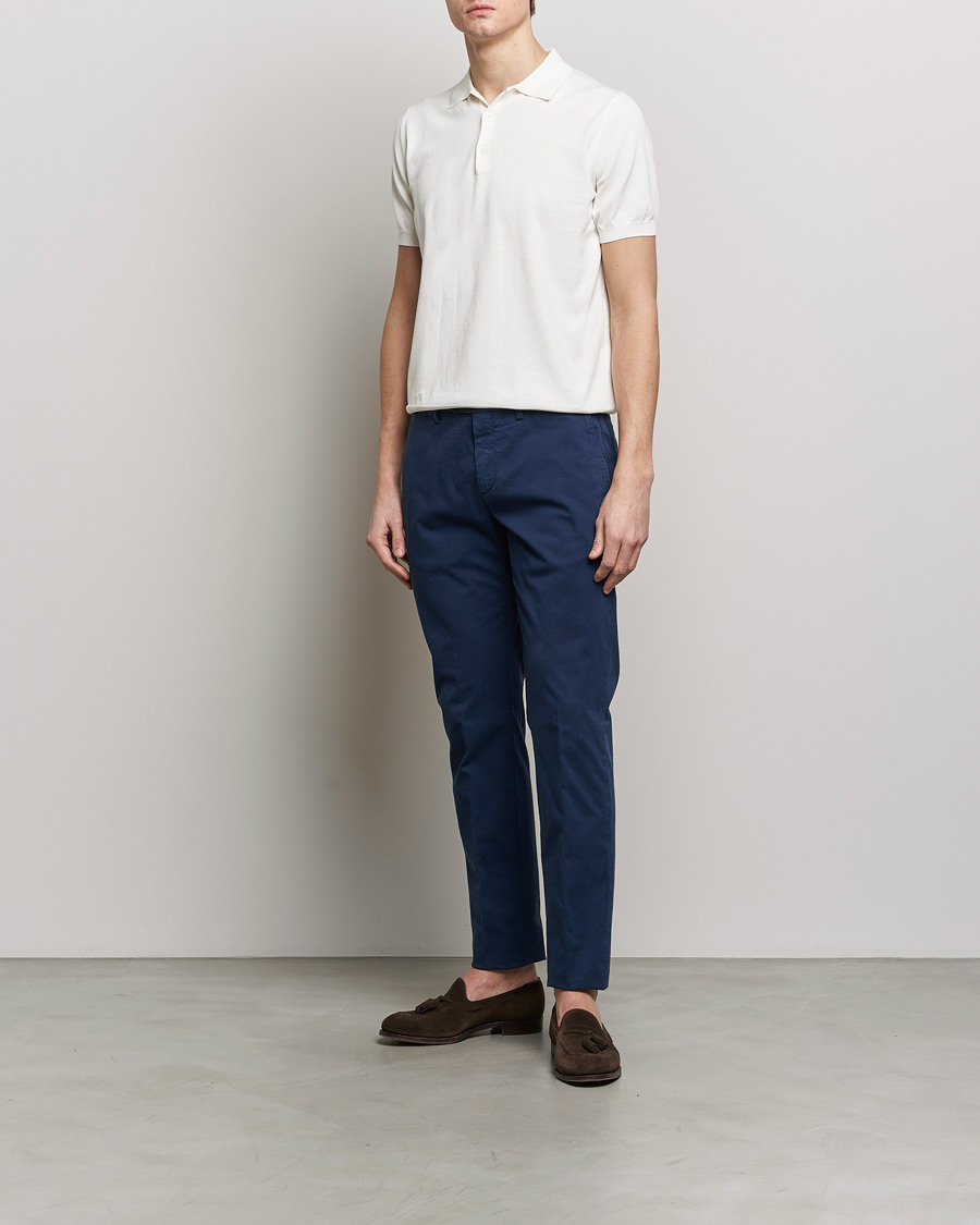 Herre | Bukser | Canali | Cotton Stretch Chinos Dark Blue