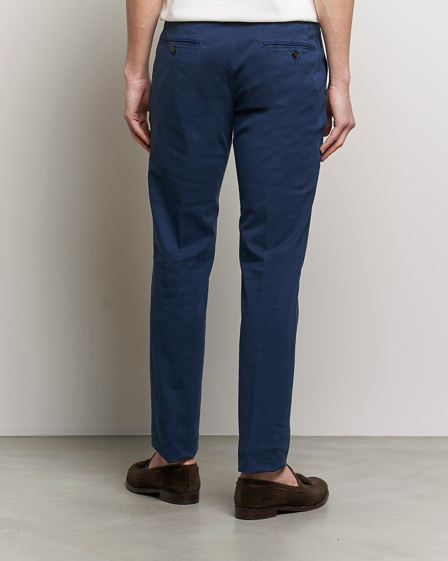 Herre | Bukser | Canali | Cotton Stretch Chinos Dark Blue