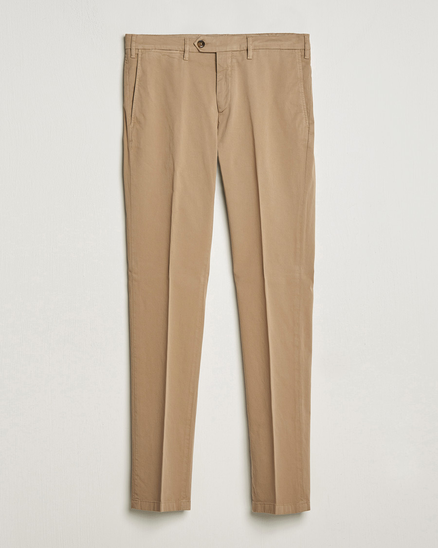 Herre | Bukser | Canali | Cotton Stretch Chinos Beige