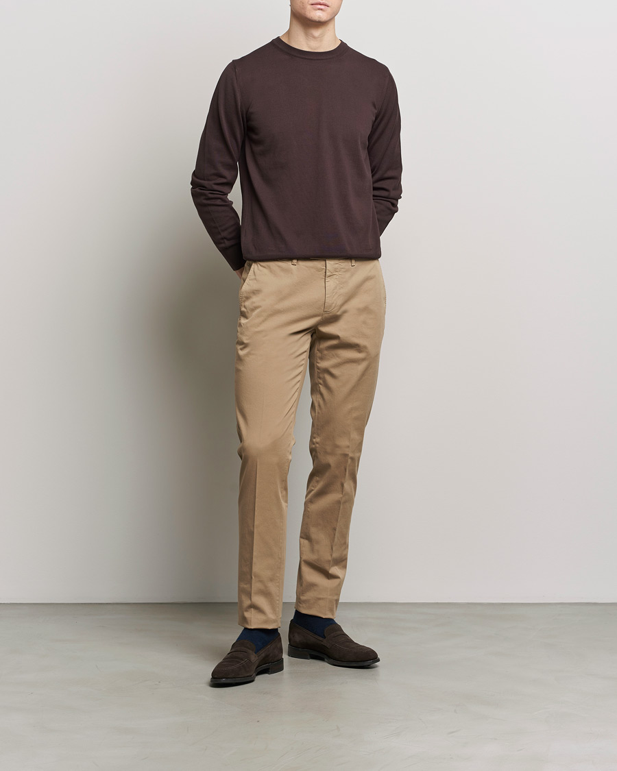 Herre | Bukser | Canali | Cotton Stretch Chinos Beige