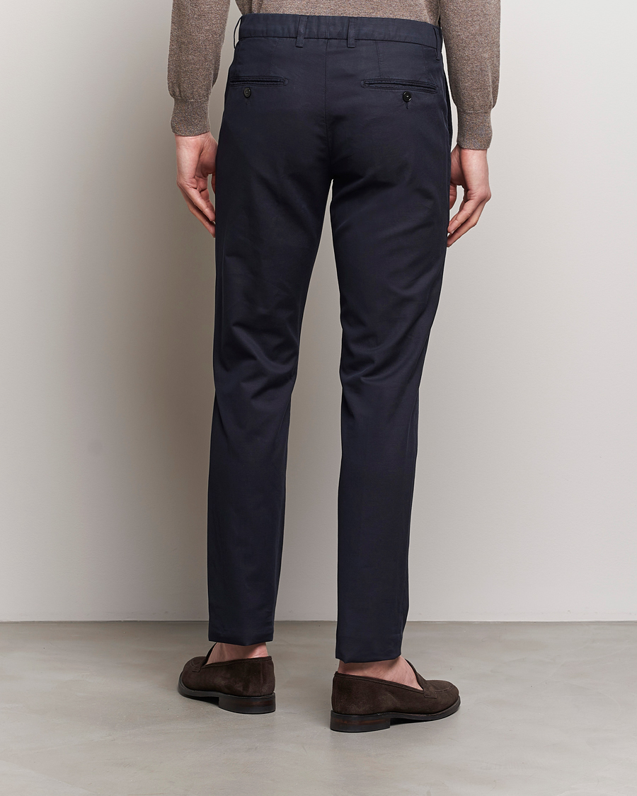 Herre | Bukser | Canali | Cotton/Linen Trousers Navy
