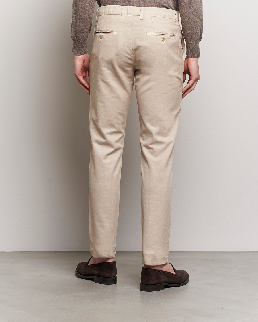 Herre | Bukser | Canali | Cotton/Linen Trousers Light Beige