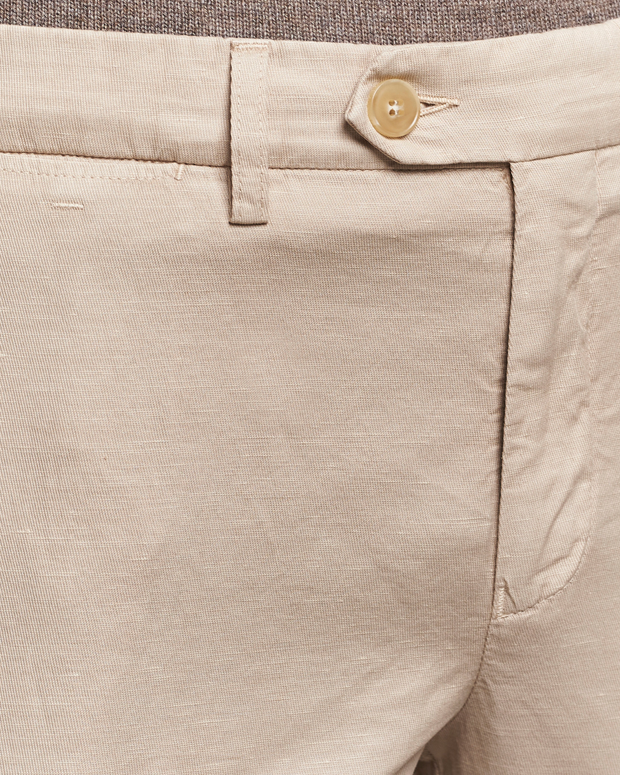 Herre | Bukser | Canali | Cotton/Linen Trousers Light Beige