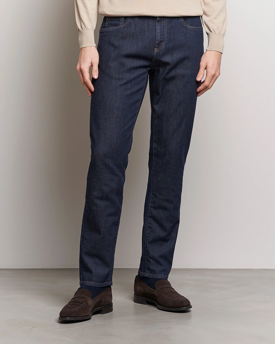 Herre | Slim fit | Canali | Slim Fit 5-Pocket Jeans Dark Indigo