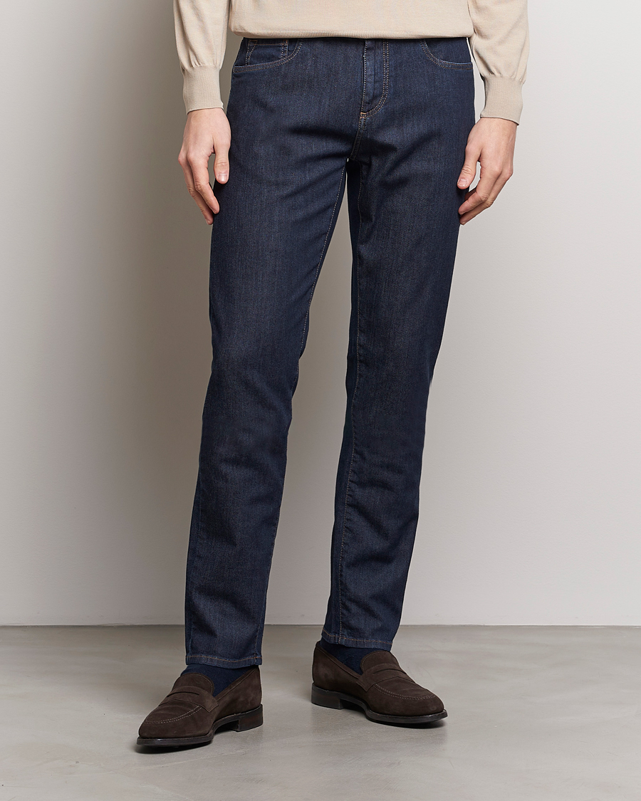 Herre | Avdelinger | Canali | Slim Fit 5-Pocket Jeans Dark Indigo