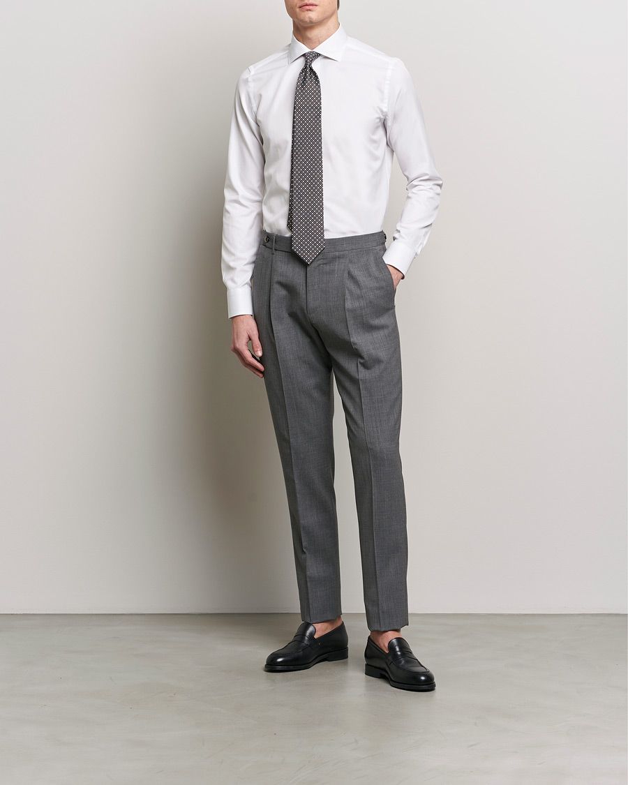 Herre | Klær | Canali | Slim Fit Cotton Shirt White