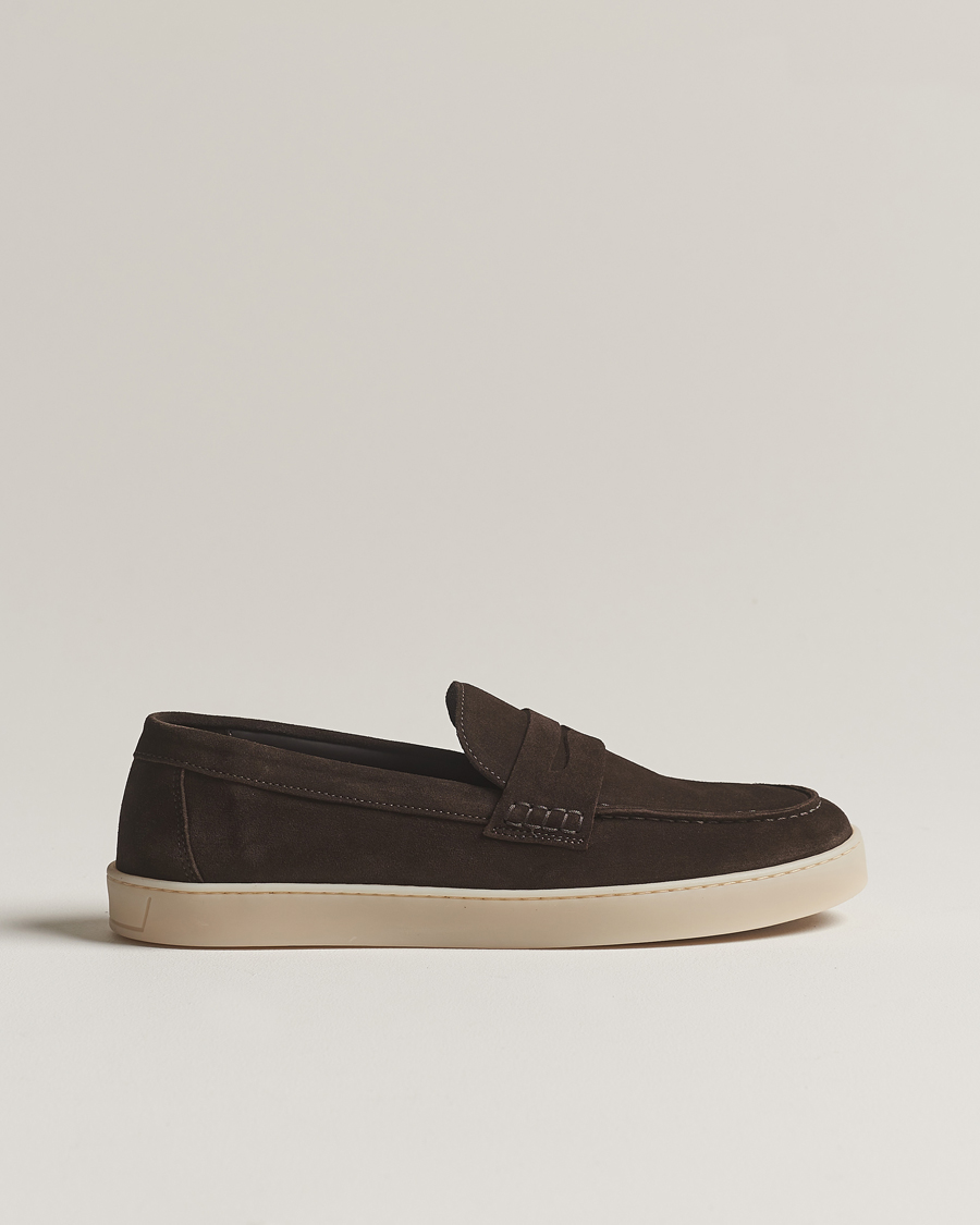 Herre | Canali Summer Loafers Dark Brown Suede | Canali | Summer Loafers Dark Brown Suede