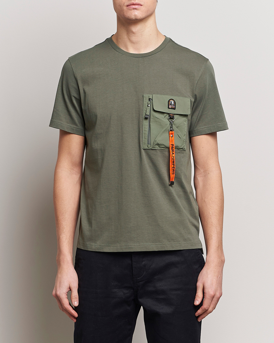 Herre | Klær | Parajumpers | Mojave Pocket Crew Neck T-Shirt Thyme Green