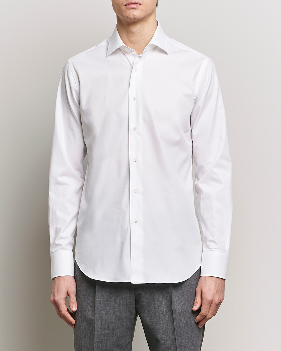 Herre | Skjorter | Grigio | Cotton Twill Dress Shirt White