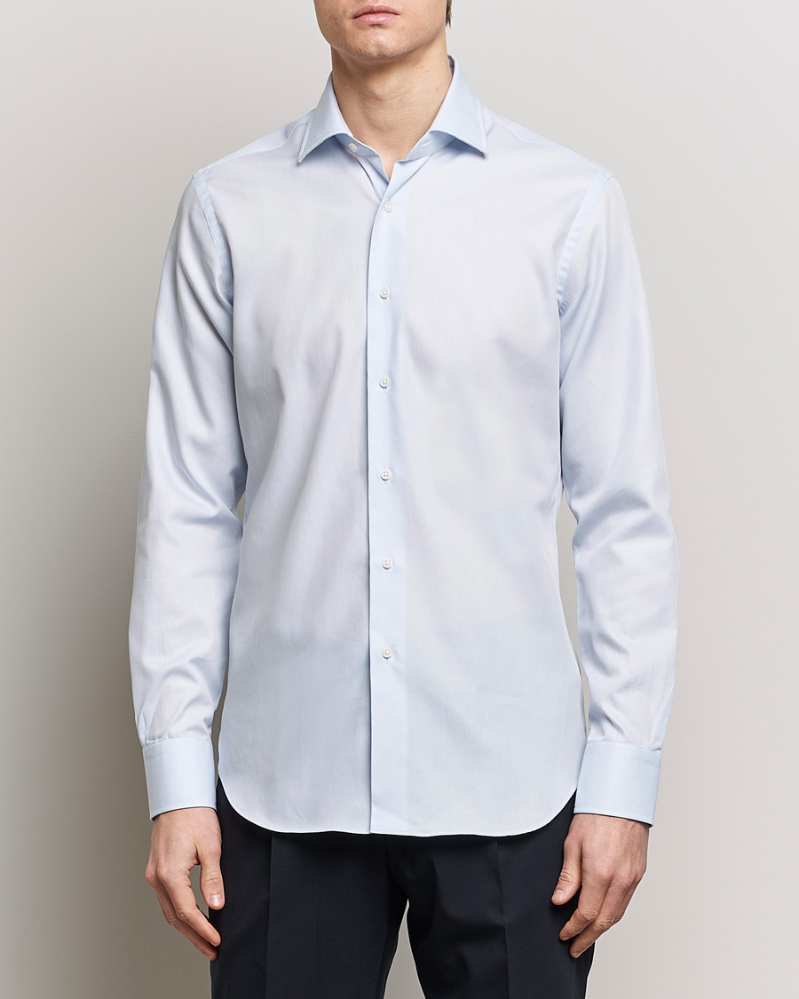 Herre | Skjorter | Grigio | Cotton Twill Dress Shirt Light Blue