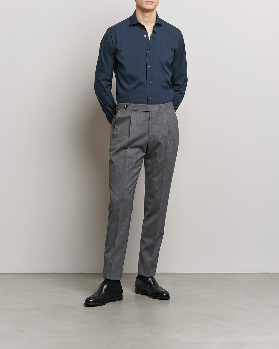 Herre | Klær | Grigio | Comfort Stretch Dress Shirt Navy