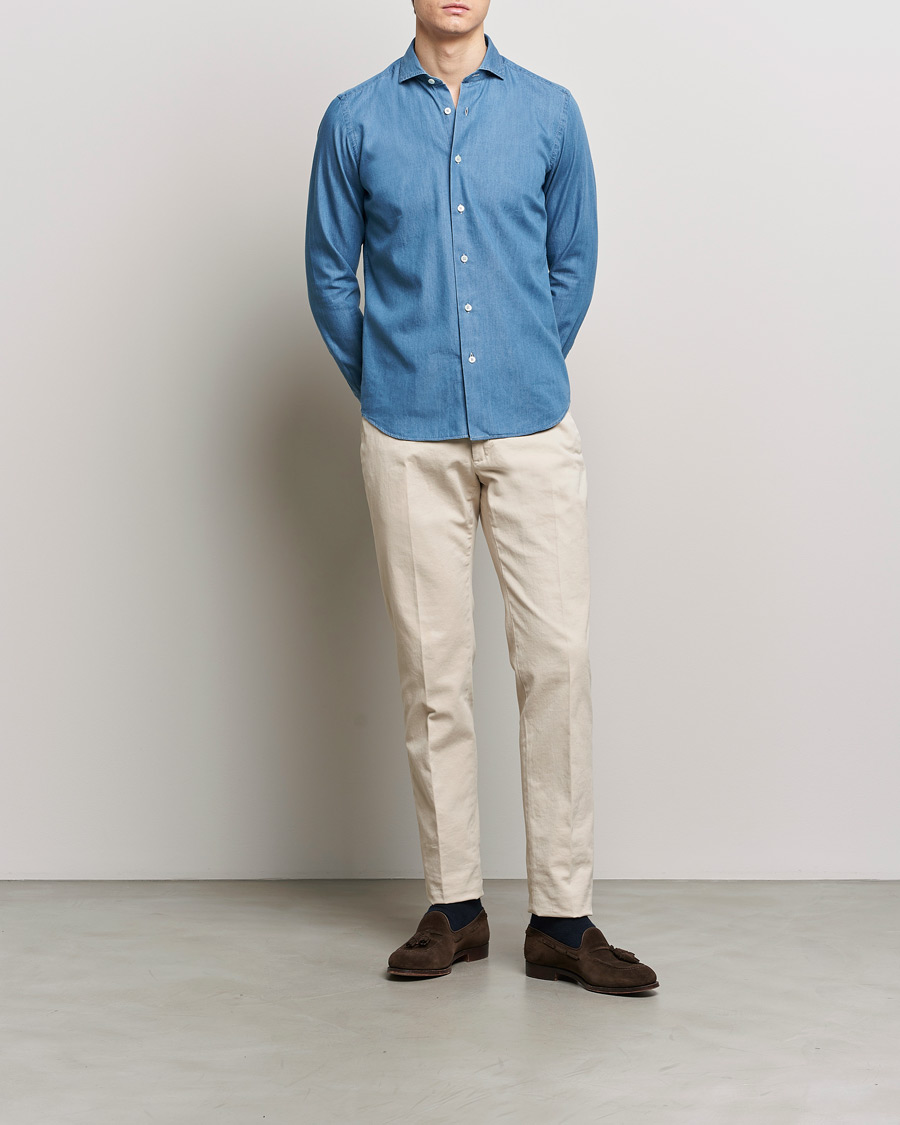 Herre | Skjorter | Grigio | Denim Shirt Medium Blue