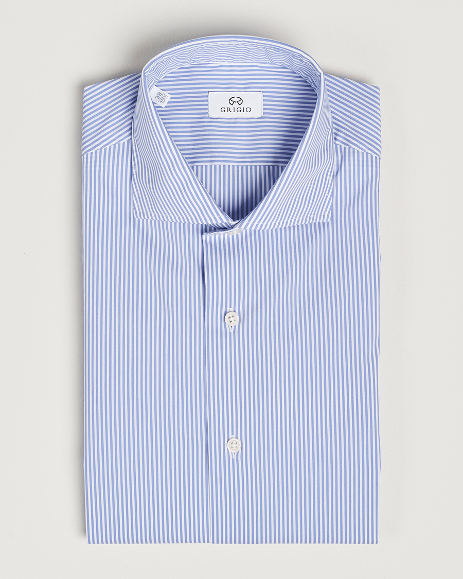 Herre | Skjorter | Grigio | Comfort Stretch Dress Shirt Light Blue Stripe