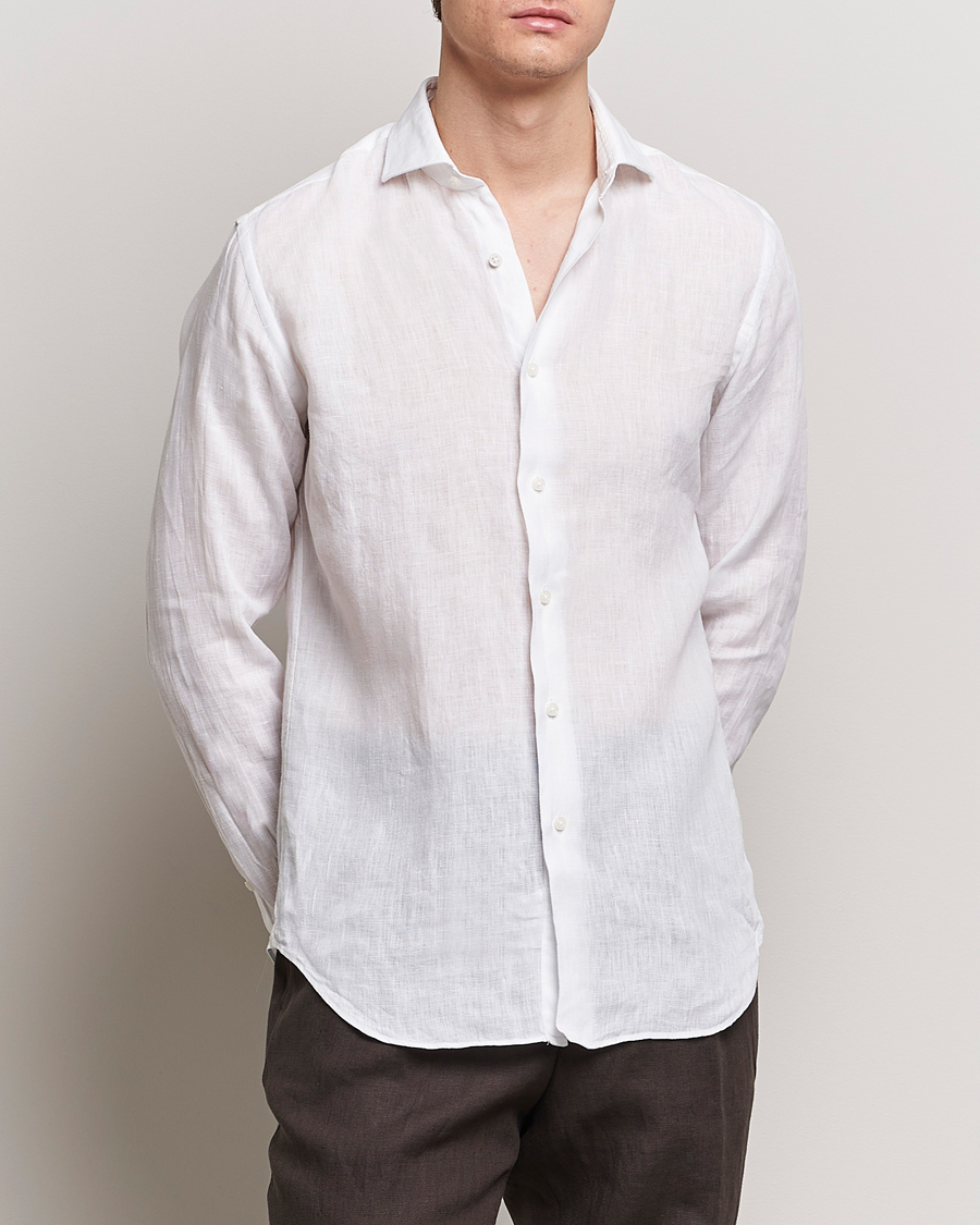 Herre | Plagg i lin | Grigio | Linen Casual Shirt White