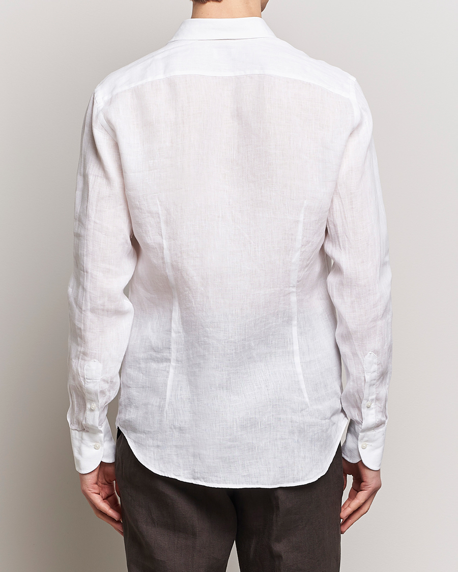 Herre | Skjorter | Grigio | Linen Casual Shirt White