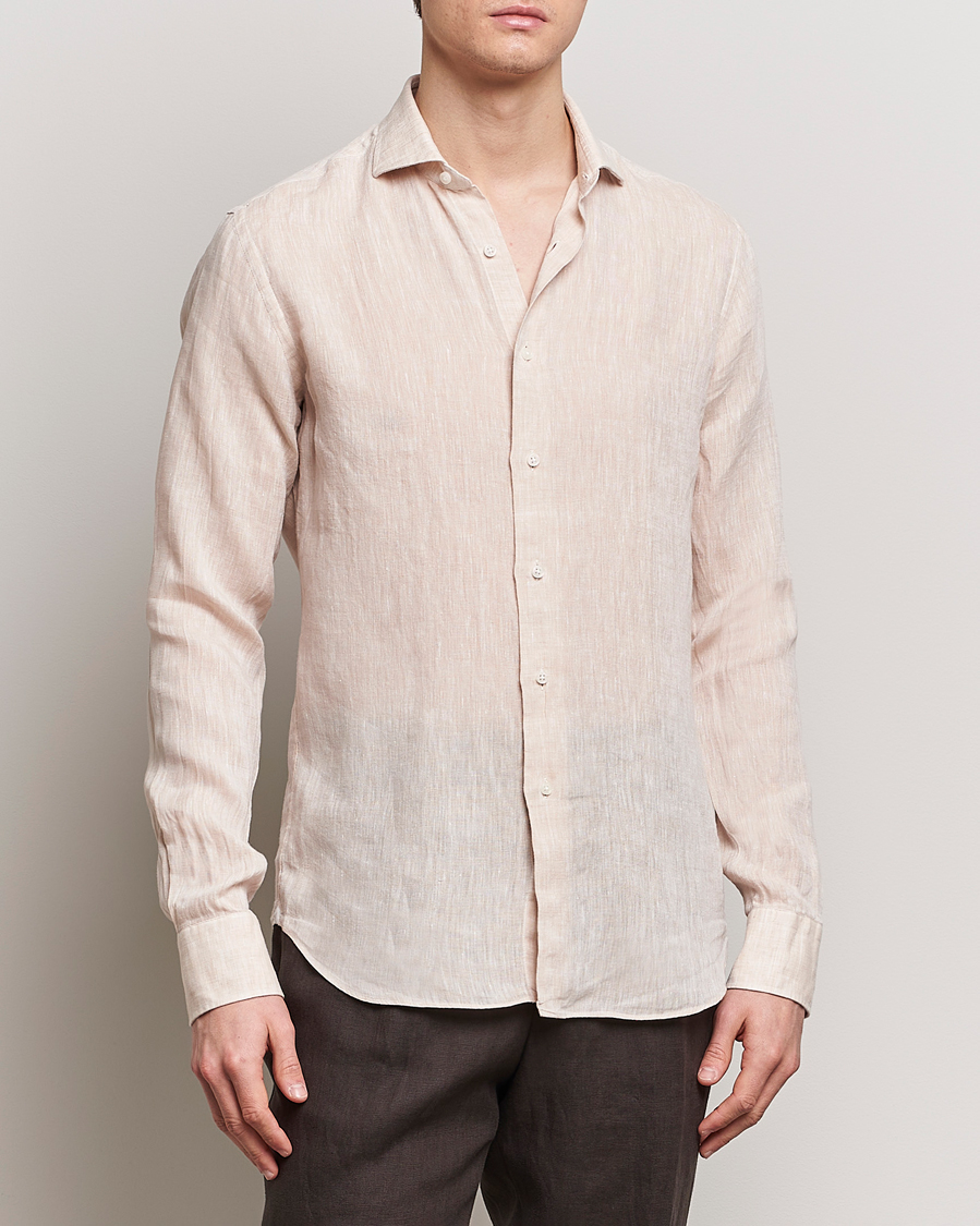 Herr | Skjortor | Grigio | Linen Casual Shirt Beige