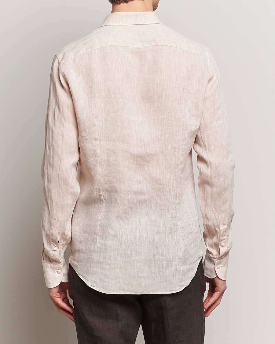 Herre | Skjorter | Grigio | Linen Casual Shirt Beige
